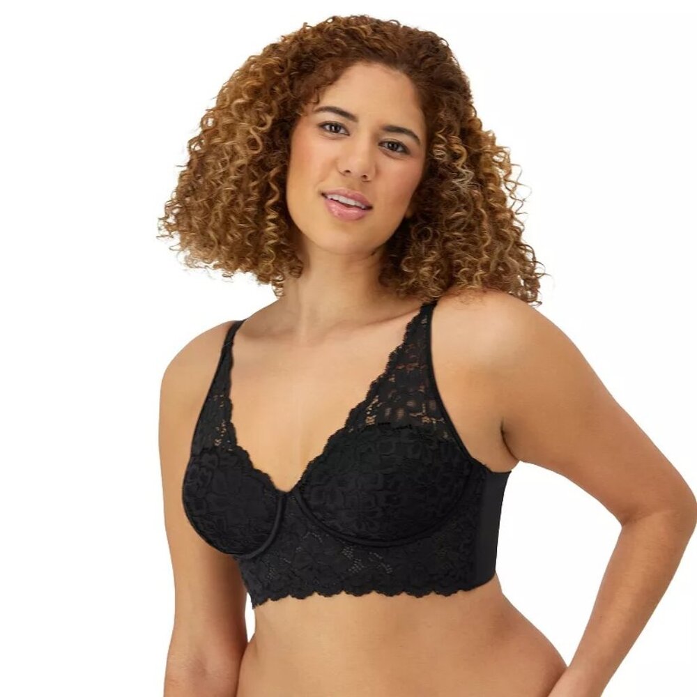 Maidenform #DM1188 Lightly Lined Convertible Lace Longline Bralette 40D